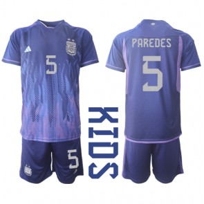 Lacne Dětský Futbalové dres Argentína Leandro Paredes #5 MS 2022 Krátky Rukáv - Preč (+ trenírky)